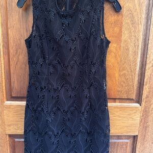 Diane Von Furstenberg Black Lace Mini Dress